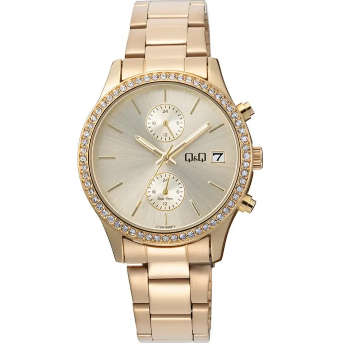 damski-chasovnik-qq-dual-time-c70a-006py Дамски часовник Q&Q Dual-Time - C70A-006PY