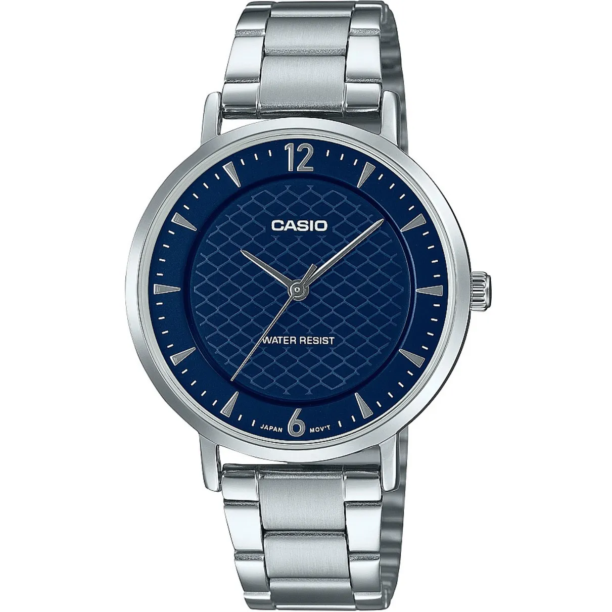 damski-chasovnik-casio-ltp-vt04d-2adf Дамски часовник Casio LTP-VT04D-2ADF със стоманена верижка и минималистичен циферблат в синьо