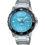 Casio MTD‑125D‑2A3VDF – мъжки спортен часовник с син циферблат, метална верижка и водоустойчивост 100 м.