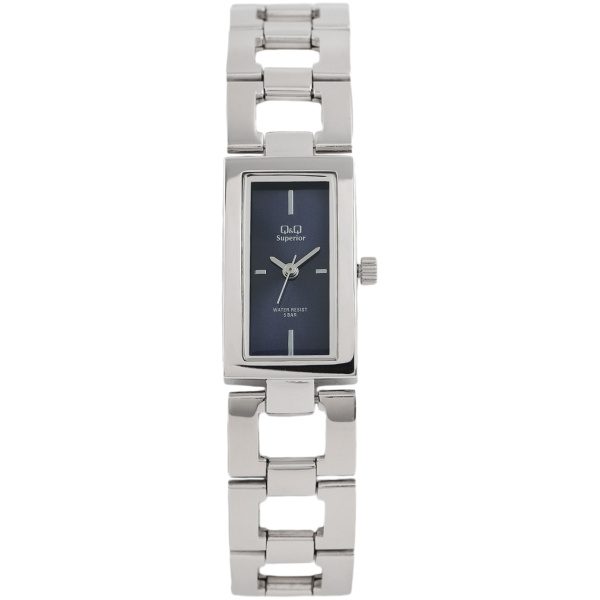 Дамски часовник Q&Q Superior S299J212Y в сребрист цвят с черен циферблат