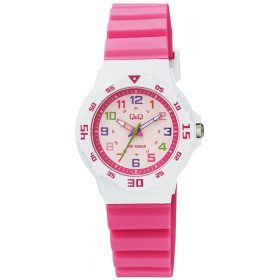 Детски часовник Q&Q - VR19J012Y в розово и бяло