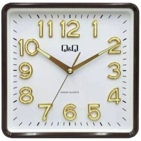 Стенен часовник Q&Q 0309H501Y с кафяв корпус