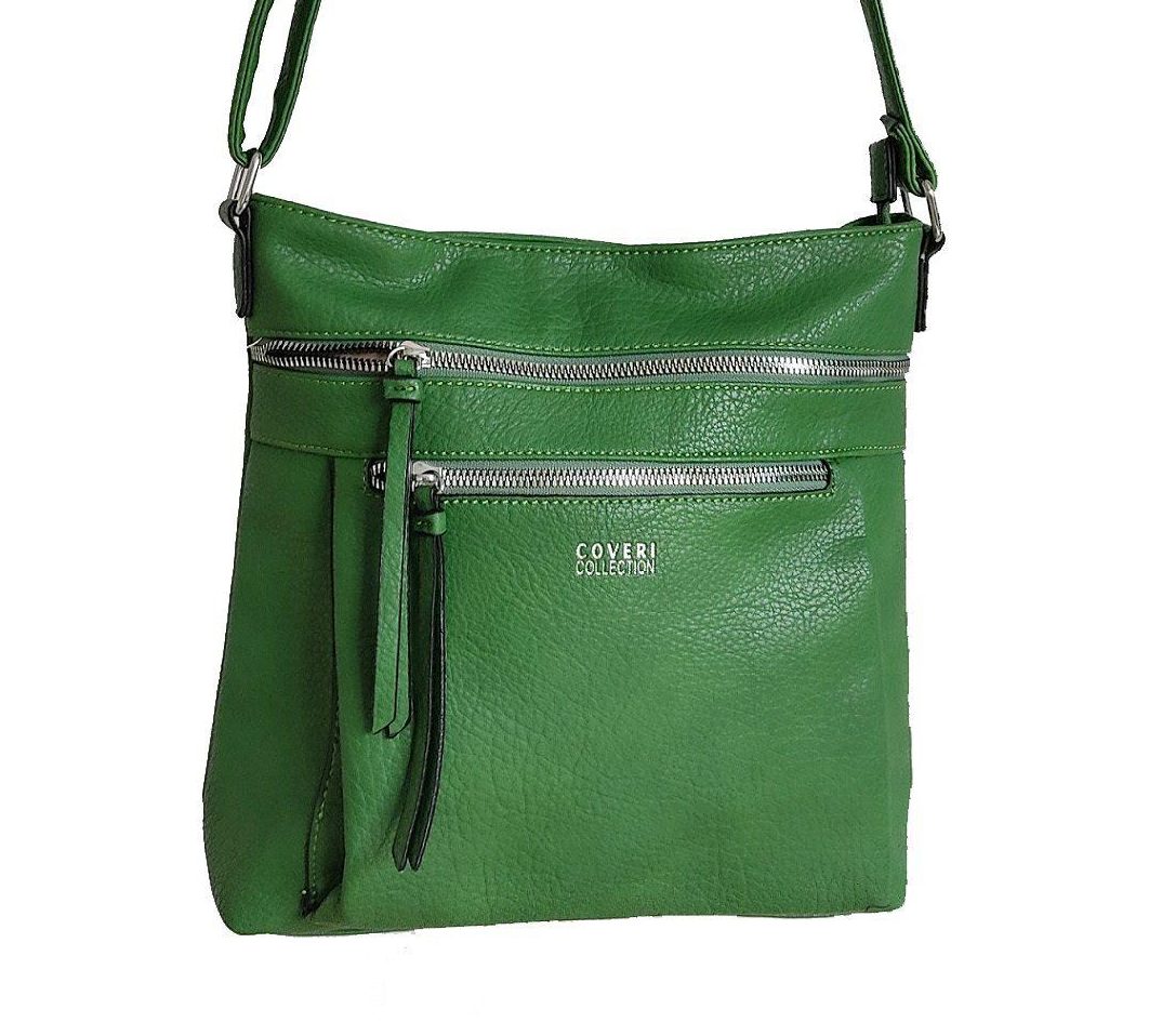Зелена дамска чанта през рамо Coveri Collection