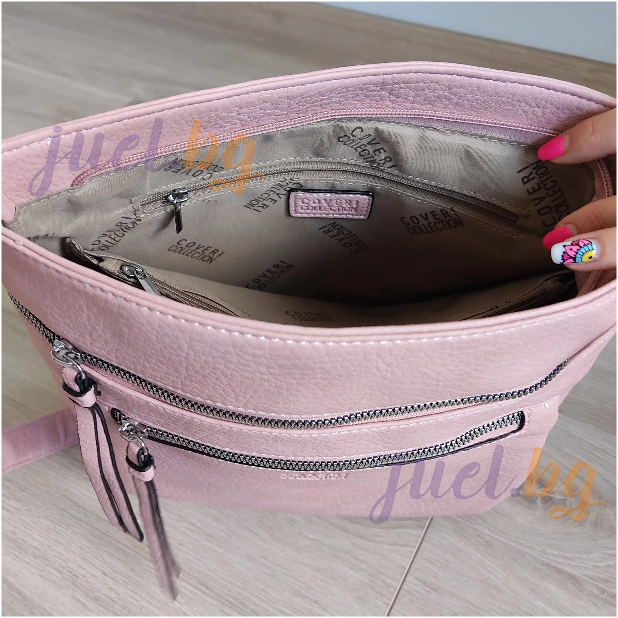 coveri collection отвътре розова Дамска чанта coveri collection светло розова