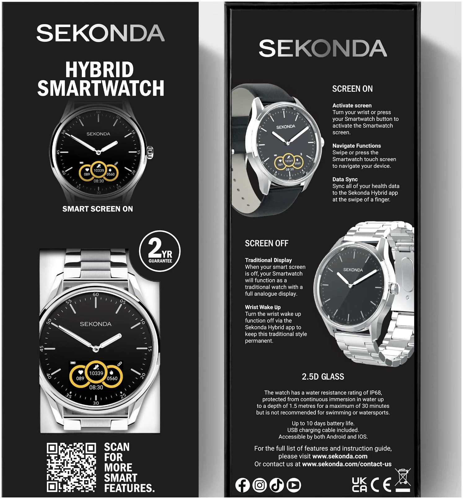 sekonda-hybrid-smart Мъжки смарт часовник Sekonda Hybrid - S-30150.00